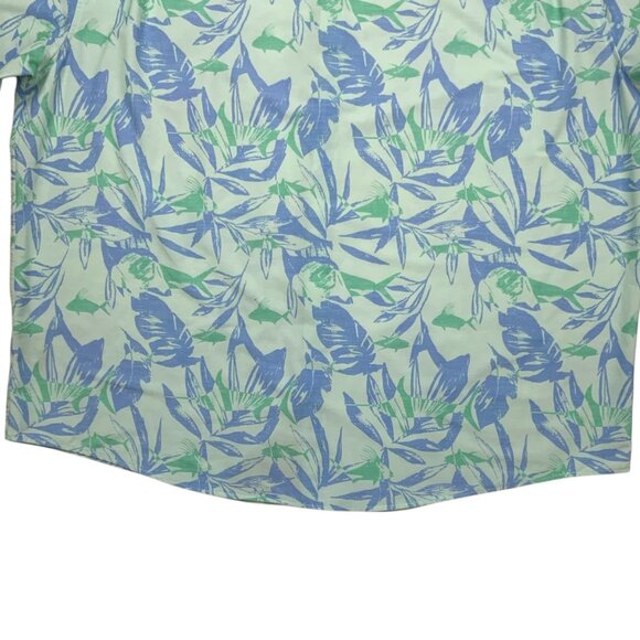 Huk Button Down Shirt 3XL XXXL Turquoise Short Sleeve Logo Performance Fishing - Picture 12 of 14
